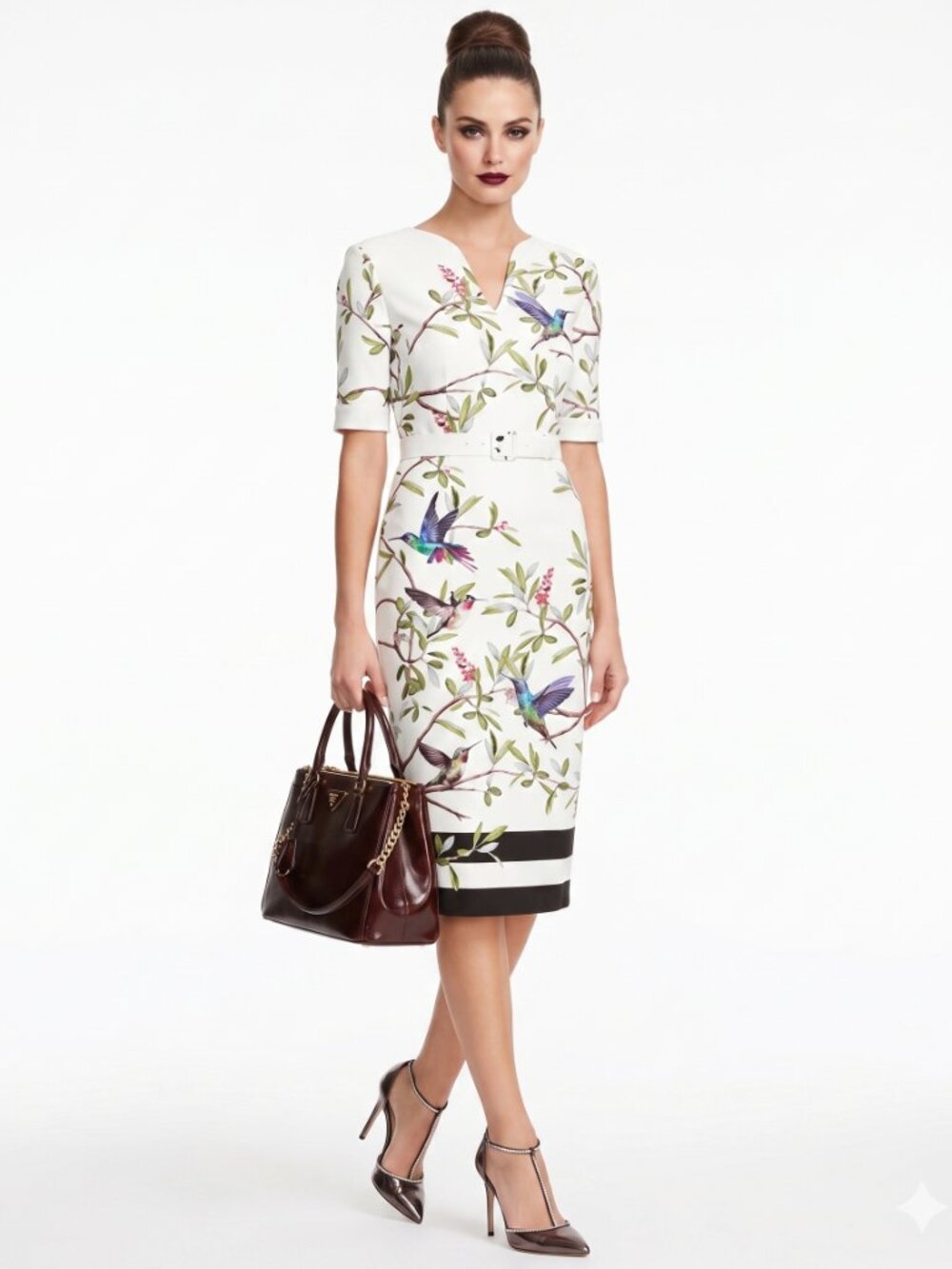 Ted Baker Everly Highgrove Sleeved Bodycon Dress (Size 2) Ptp 17” - Picture 4 of 7